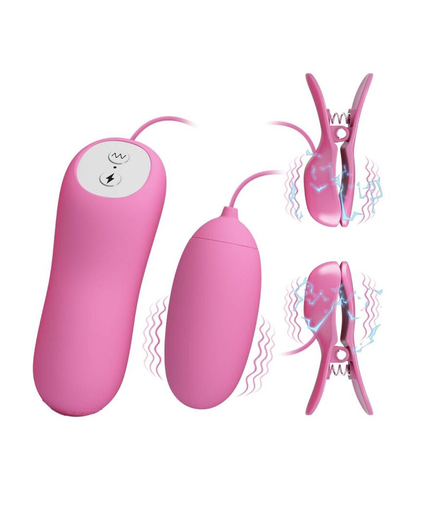 PRETTY LOVE - PINZETTA CON VIBRAZIONE ED ELETTROSHOCK ROSA