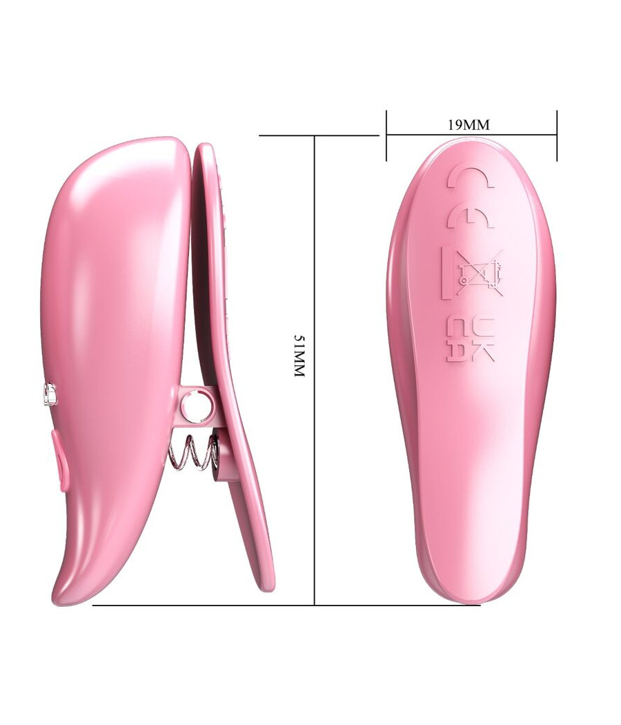 PRETTY LOVE - LEAF PINZAS VIBRATORIAS PARA PEZONES ROSA