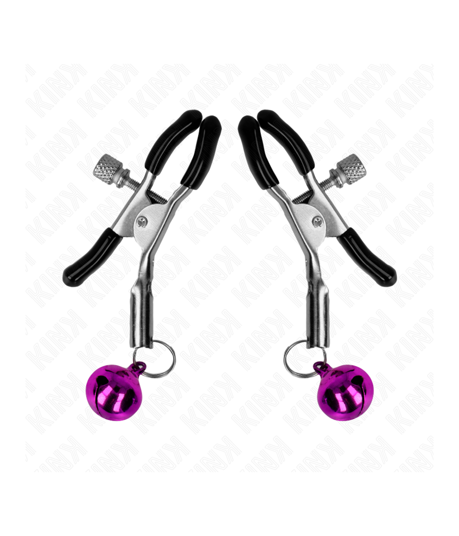 KINK - LILA NIPPELKLEMME MIT EINZELNEN GLOCKEN 6 CM