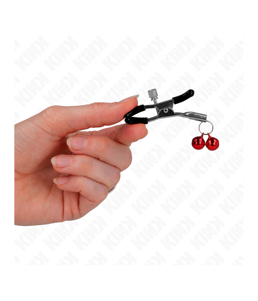 KINK - PINZAS PARA PEZONES CON DOBLE CAMPANILLA ROJO 6 CM