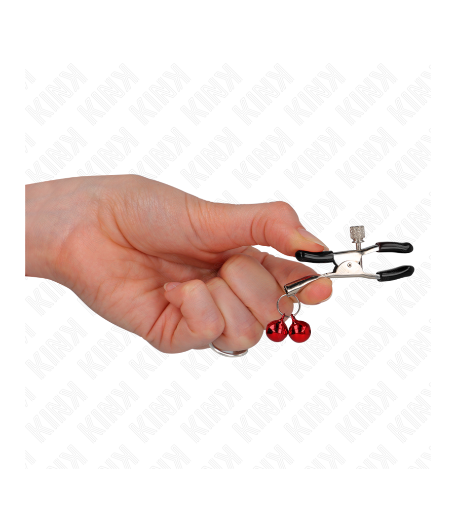 KINK - DOPPELTE GLOCKEN-NIPPELKLAMMERE ROT 6 CM