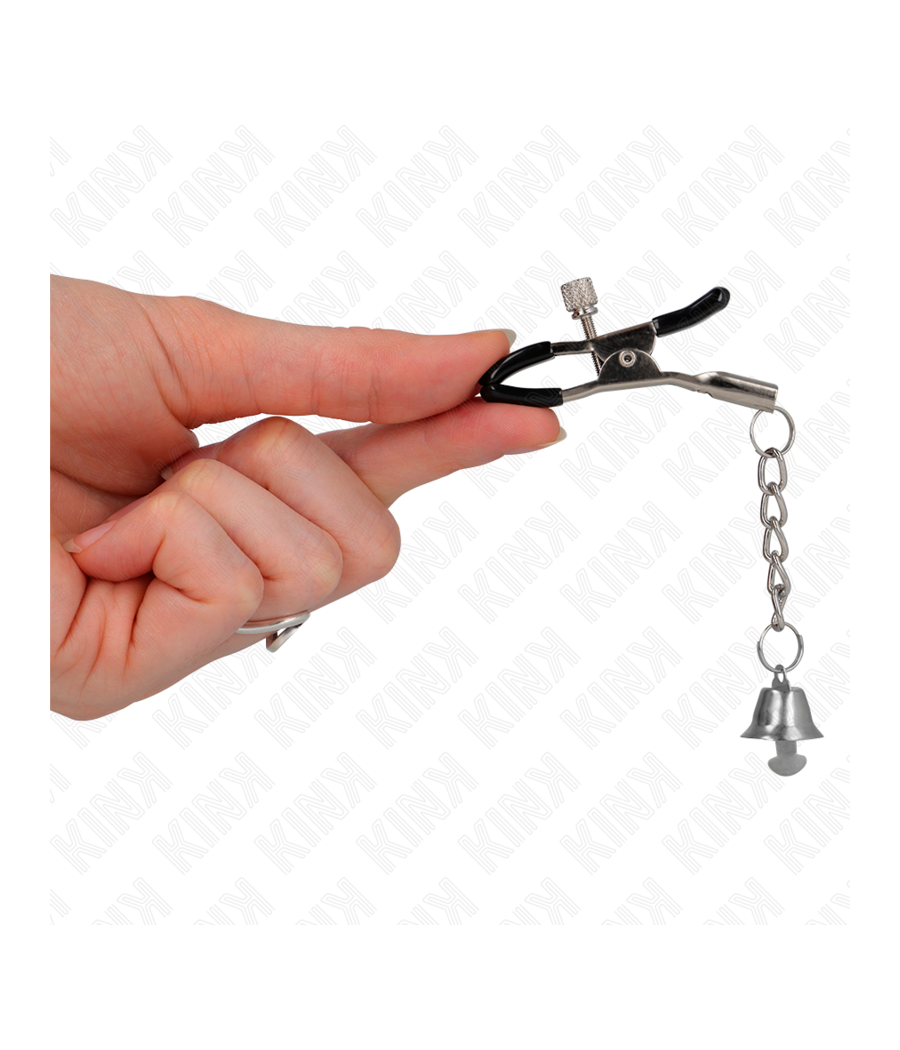 KINK - MORSETTI PER CAPEZZOLI CON CIONDOLO CAMPANELLA IN ARGENTO 6 CM