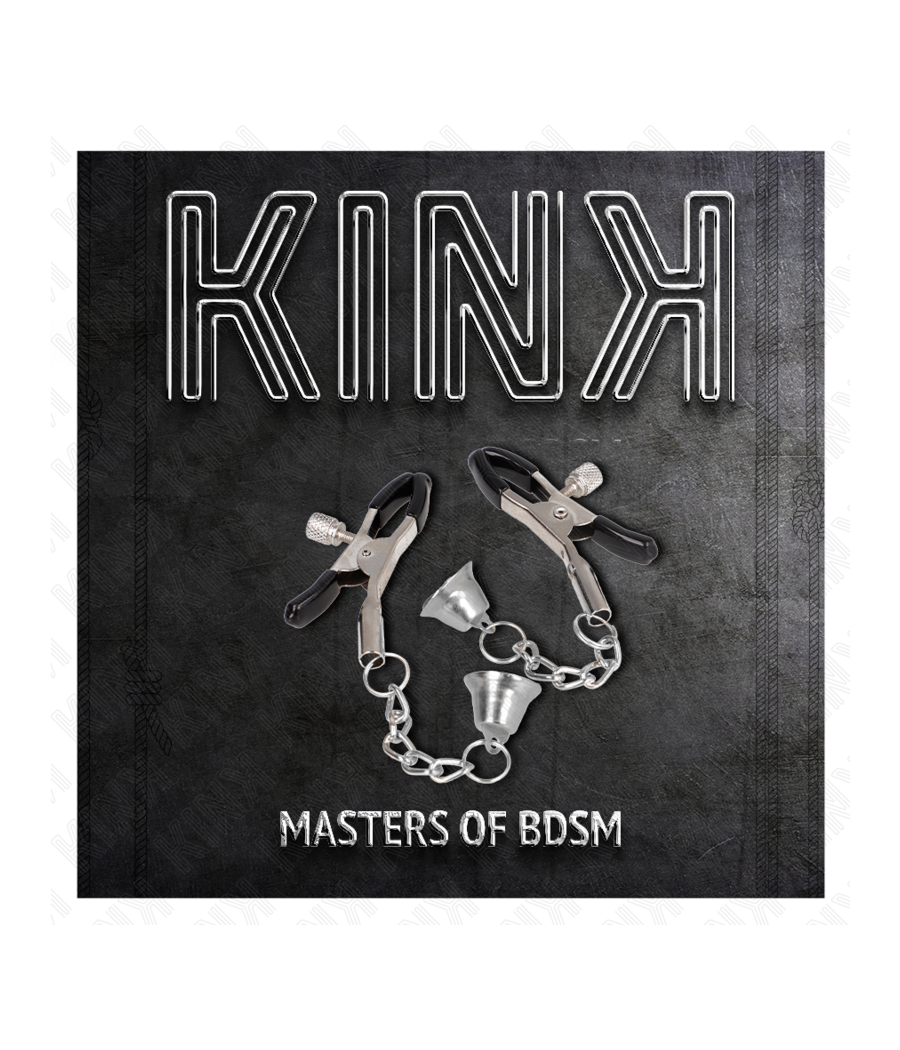 KINK - PINZAS PARA PEZONES CON COLGANTE DE CAMPANA PLATEADO 6 CM