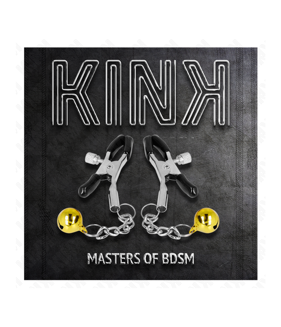 KINK - MORSETTI PER CAPEZZOLI CON PENDENTE JINGLE BELL ORO 6 CM