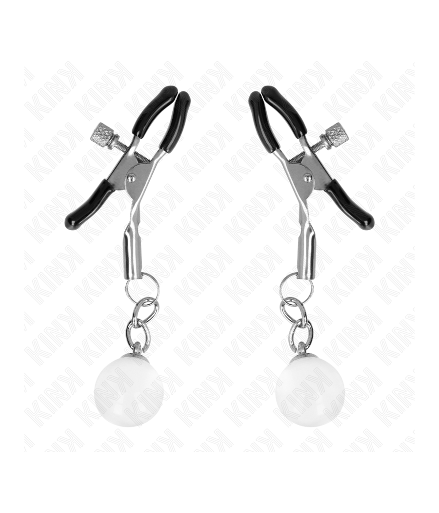 KINK - GLASPERLEN-NIPPELKLAMMERN SILBER 6 CM