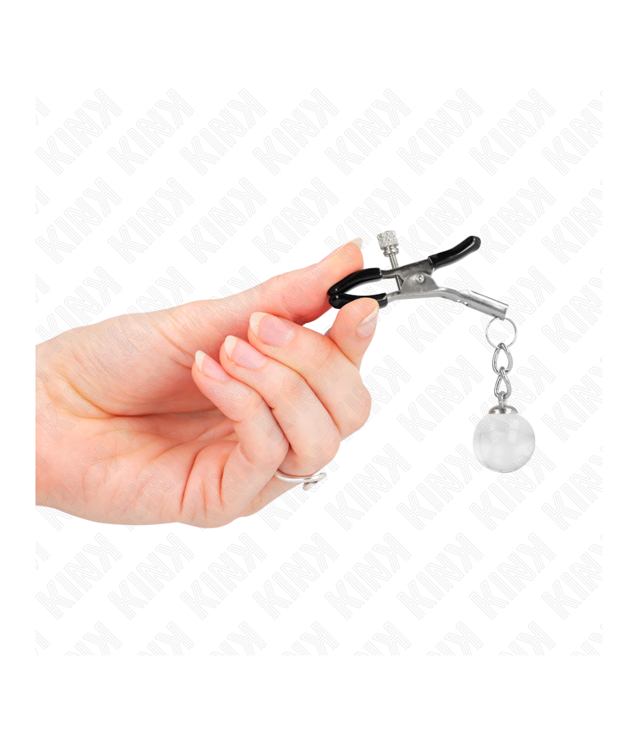 KINK - GLASPERLEN-NIPPELKLAMMERN SILBER 6 CM