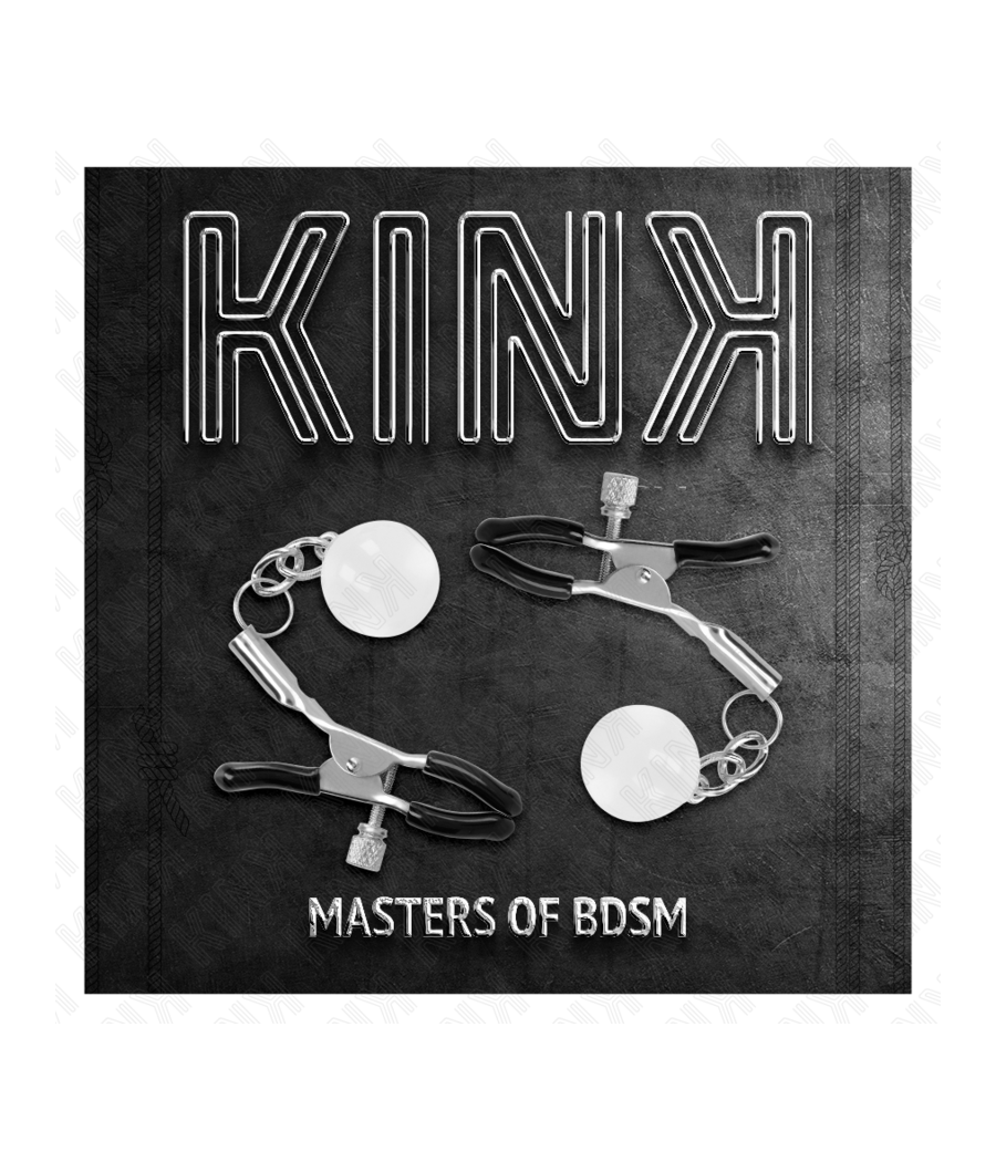 KINK - PINZAS PARA PEZONES PLATEADAS CON COLGANTE DE VIDRIO 6 CM