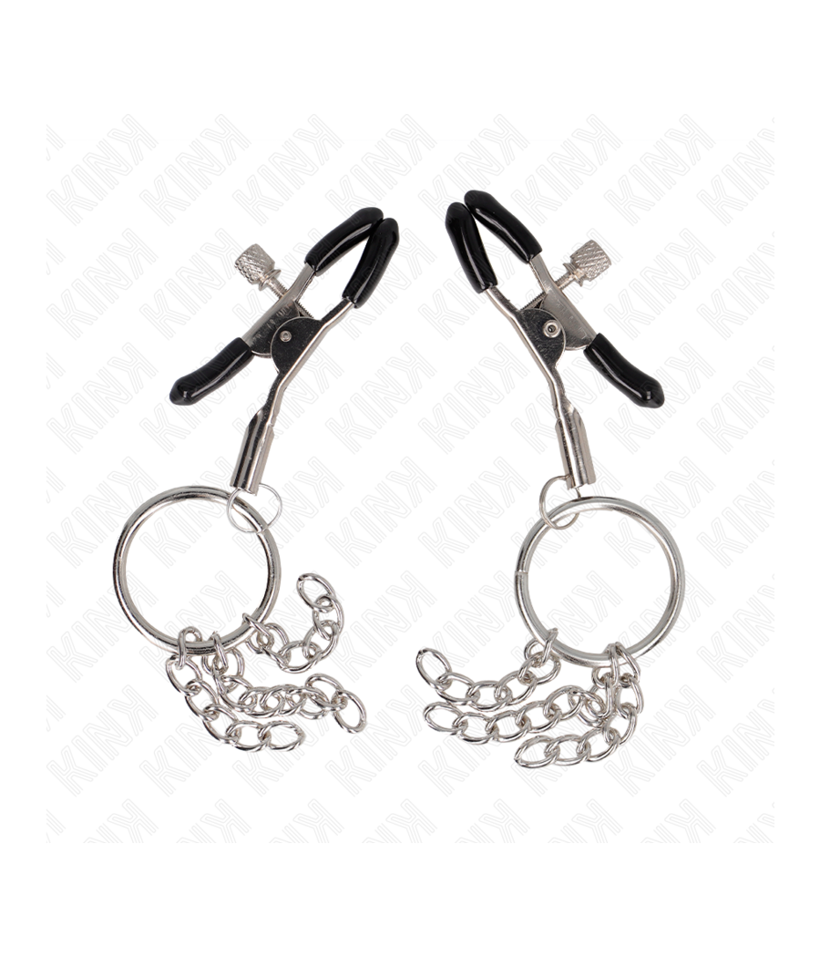 KINK - O RING NIPPLE CLAMP AND LITTLE CHAIN SILVER 6 CM