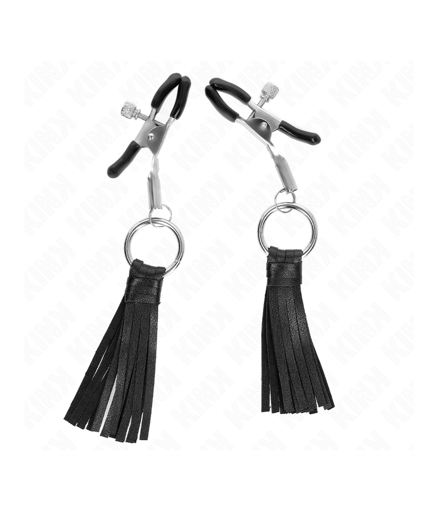 KINK - LEATHERETTE TASSEL NIPPLE CLAMPS 6 CM