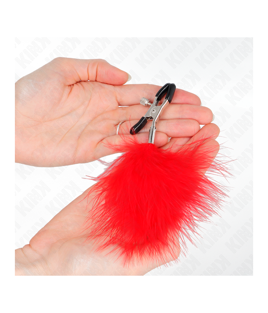 KINK - PINZA PER CAPEzzoli PIUMA ROSSO 7 CM