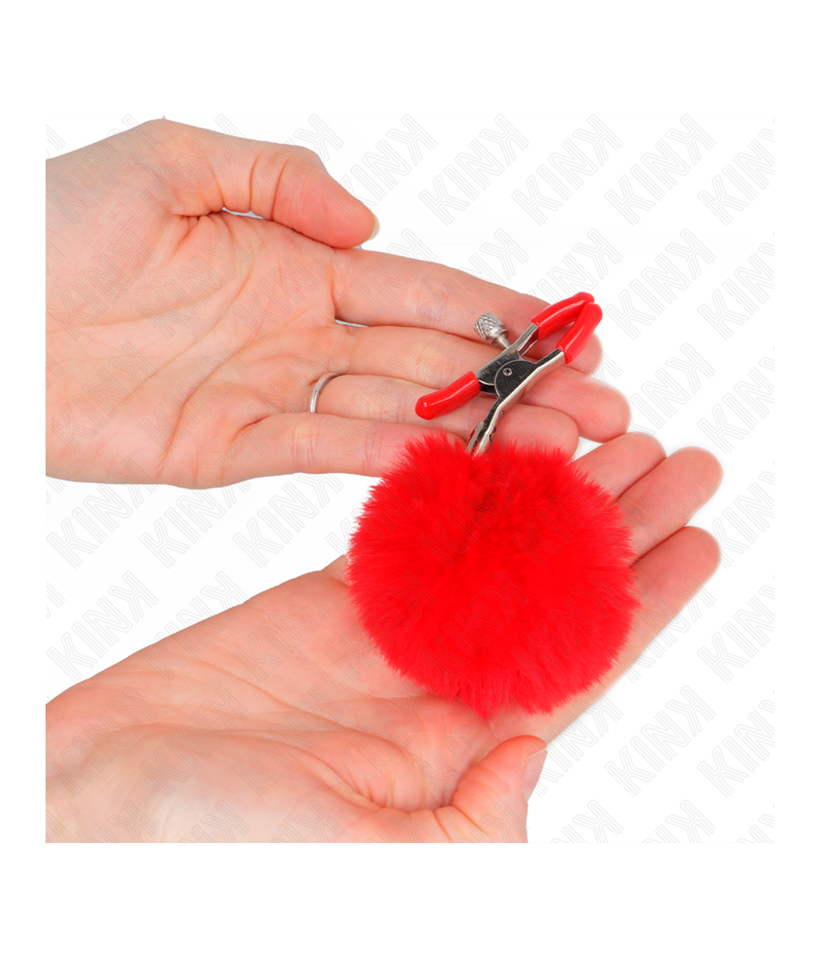 KINK - PINZAS PARA PEZONES CON POMPÓN ROJO 6 CM