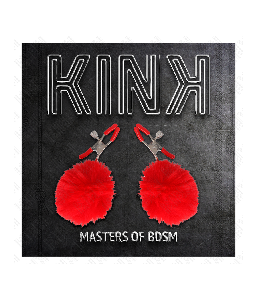 KINK - KUNSTFELLBALL-NIPPELKLAMMER ROT 6 CM