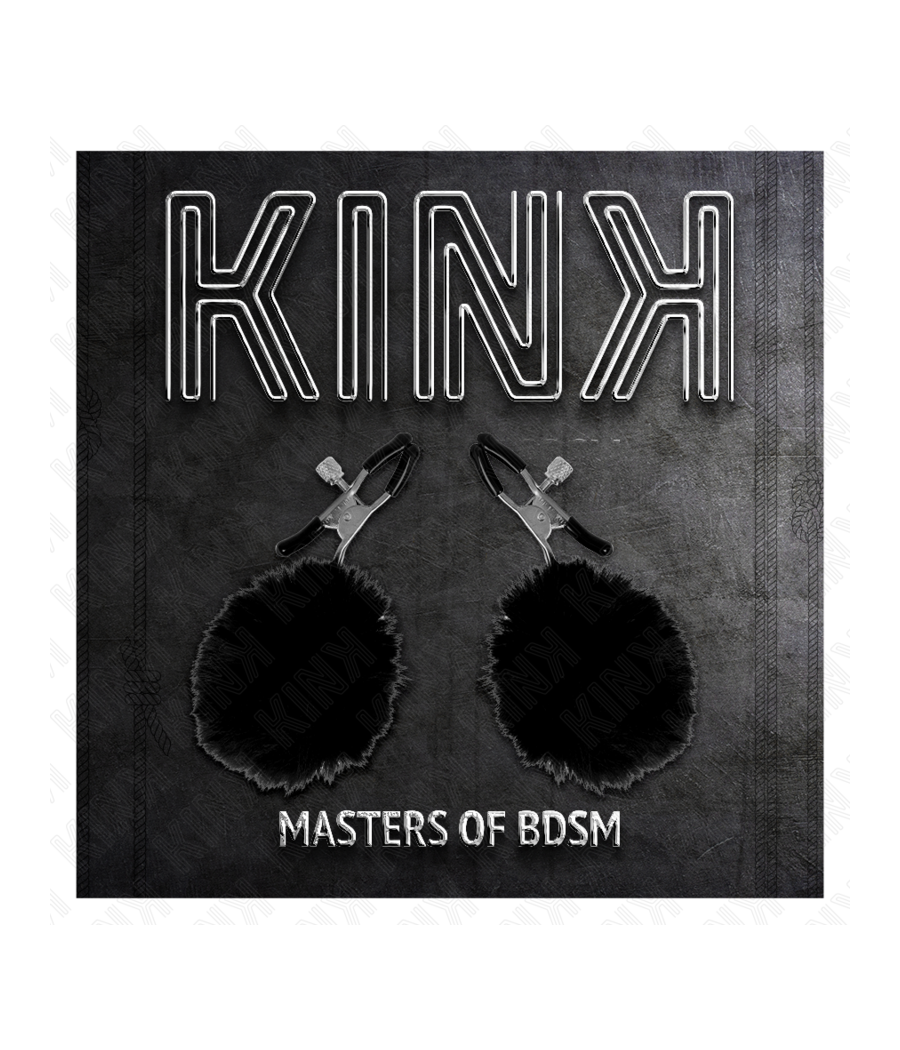 KINK - PINCE A METON BOULE EN FAUSSE FOURRURE NOIR 6 CM