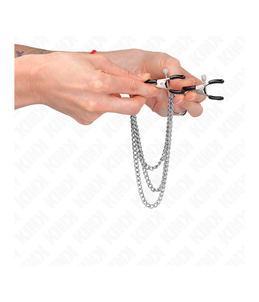 KINK - PINCES À METELIER AVEC 3 CHAÎNES ARGENT 20/23/28 CM