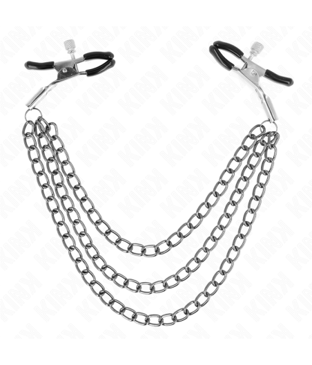 KINK - NIPPLE CLAMPS WITH 3 CHAINS BLACK 20/23/28 CM