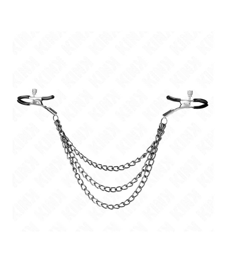 KINK - PINZE PER CAPEzzoli CON 3 CATENE NERE 20/23/28 CM