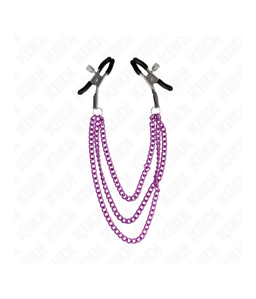 KINK - PINCES À METELIER AVEC 3 CHAÎNES VIOLET 20/23/28 CM