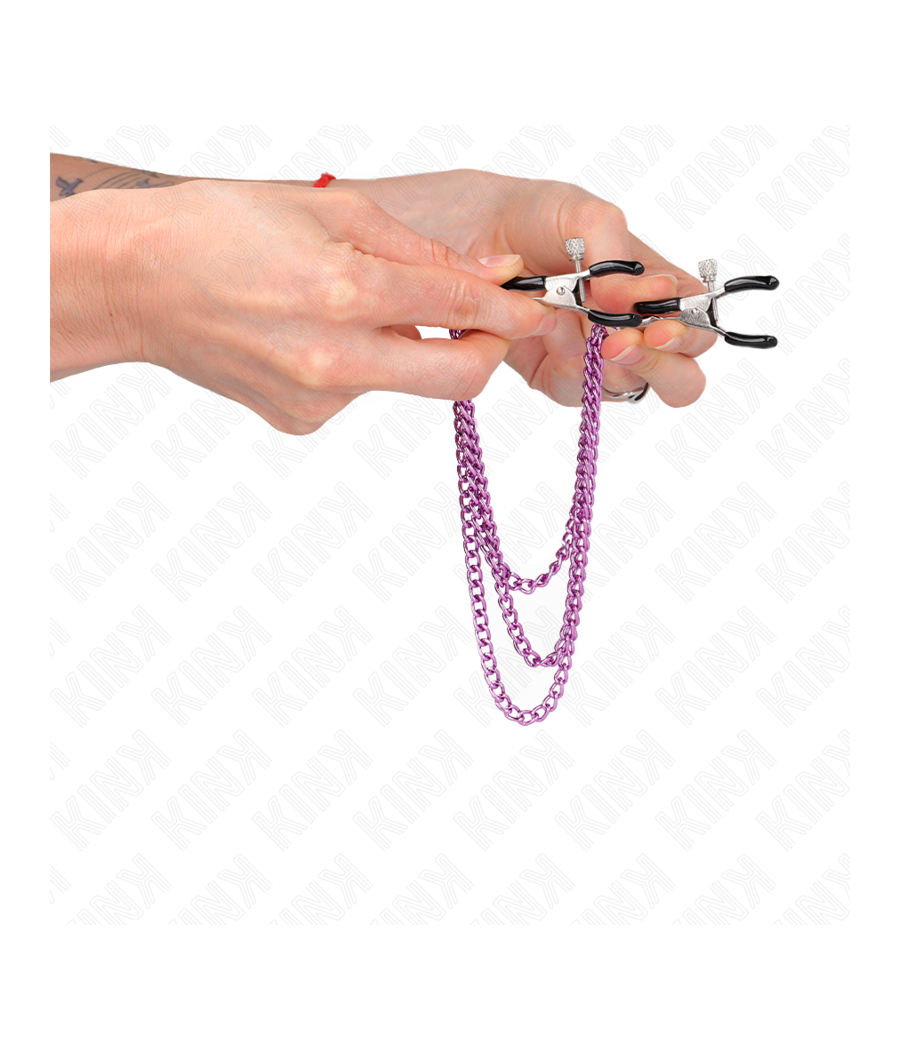 KINK - PINZE PER CAPEzzoli CON 3 CATENE VIOLA 20/23/28 CM