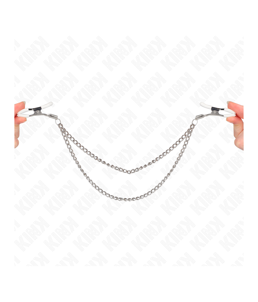 KINK - NIPPLE CLAMPS WITH 2 THIN CHAINS SILVER 20/23 CM