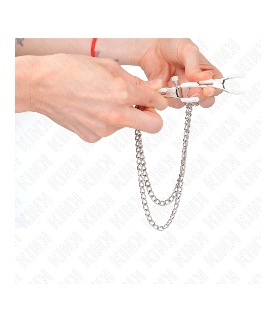 KINK - PINCES À METELIER AVEC 2 CHAÎNES FINES ARGENT 20/23 CM