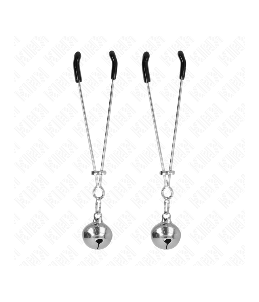 KINK - PINZAS PARA PEZONES FINA CON CASCABEL PLATEADO 7 CM