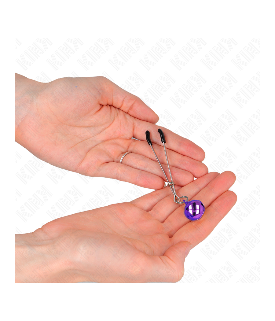 KINK - PINZAS PARA PEZONES FINA CON CASCABEL VIOLETA 7 CM