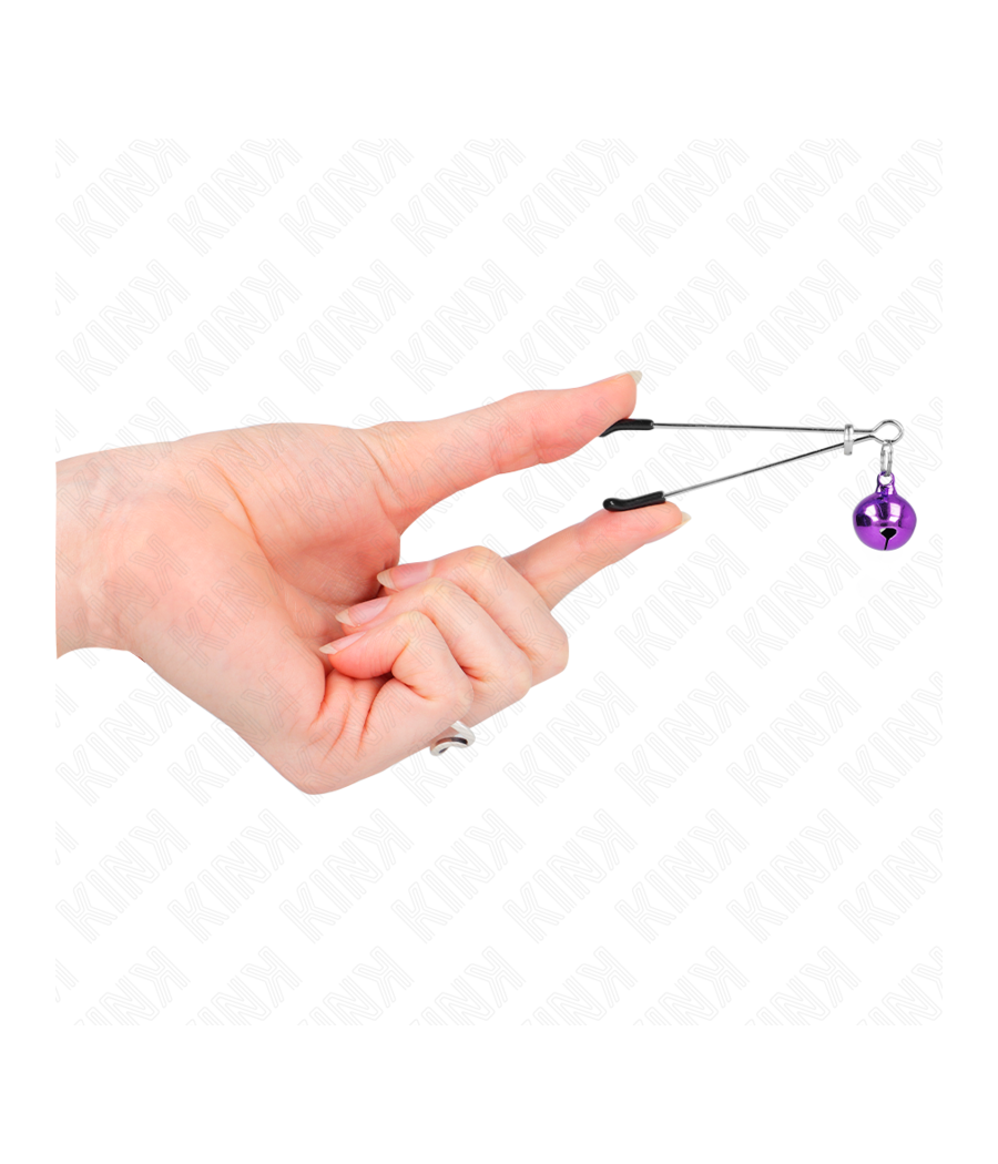 KINK - PINZAS PARA PEZONES FINA CON CASCABEL VIOLETA 7 CM