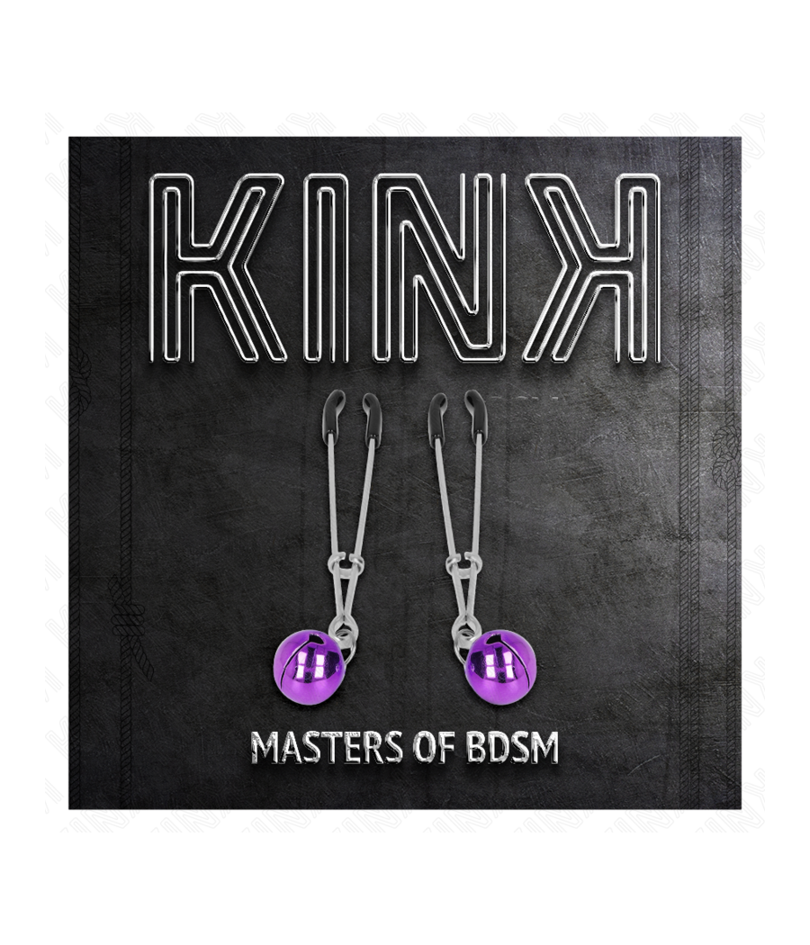 KINK - PINZAS PARA PEZONES FINA CON CASCABEL VIOLETA 7 CM