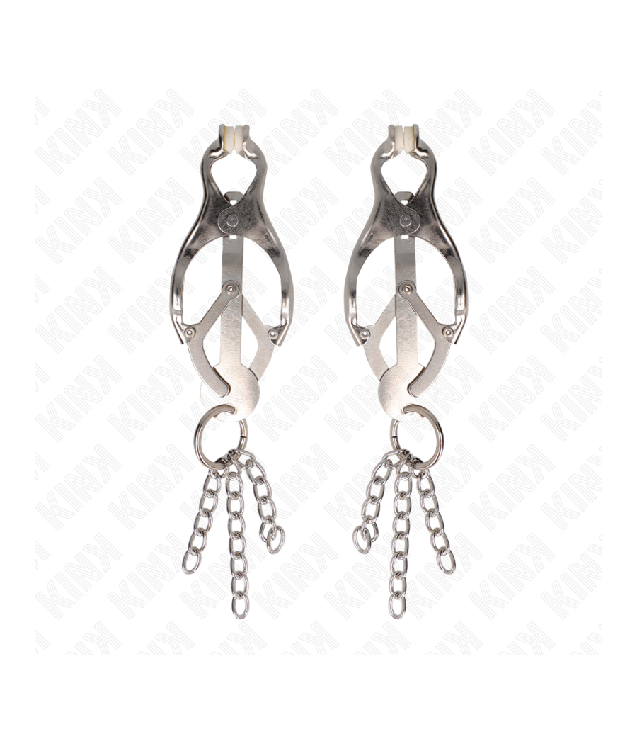 KINK - JAPANESE CLOVER NIPPLE CLAMPS WITH LITTLE CHAINS SILVER