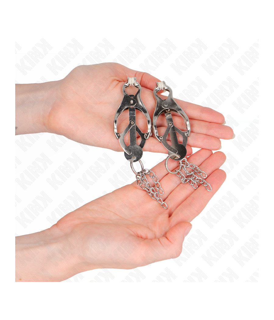 KINK - PINZAS PARA PEZONES ESTILO JAPONÉS CON CADENAS PLATEADO