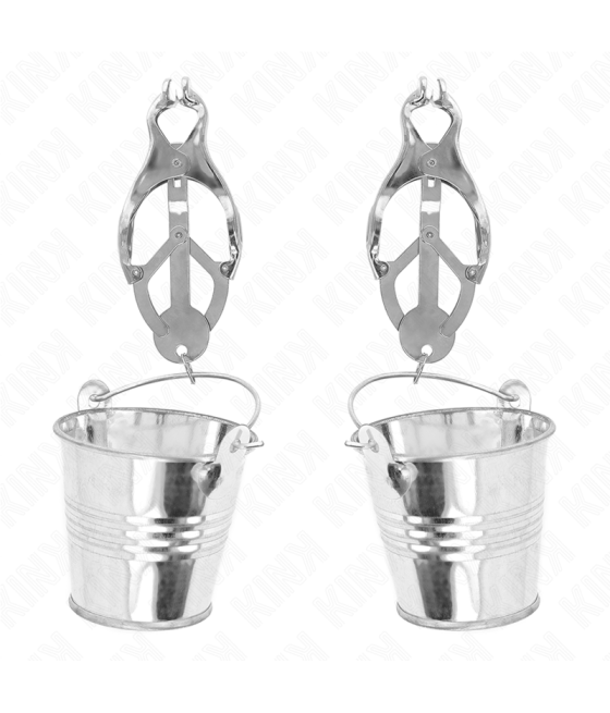 KINK - PINZAS PARA PEZONES ESTILO JAPONÉS CON CUBOS PLATEADO