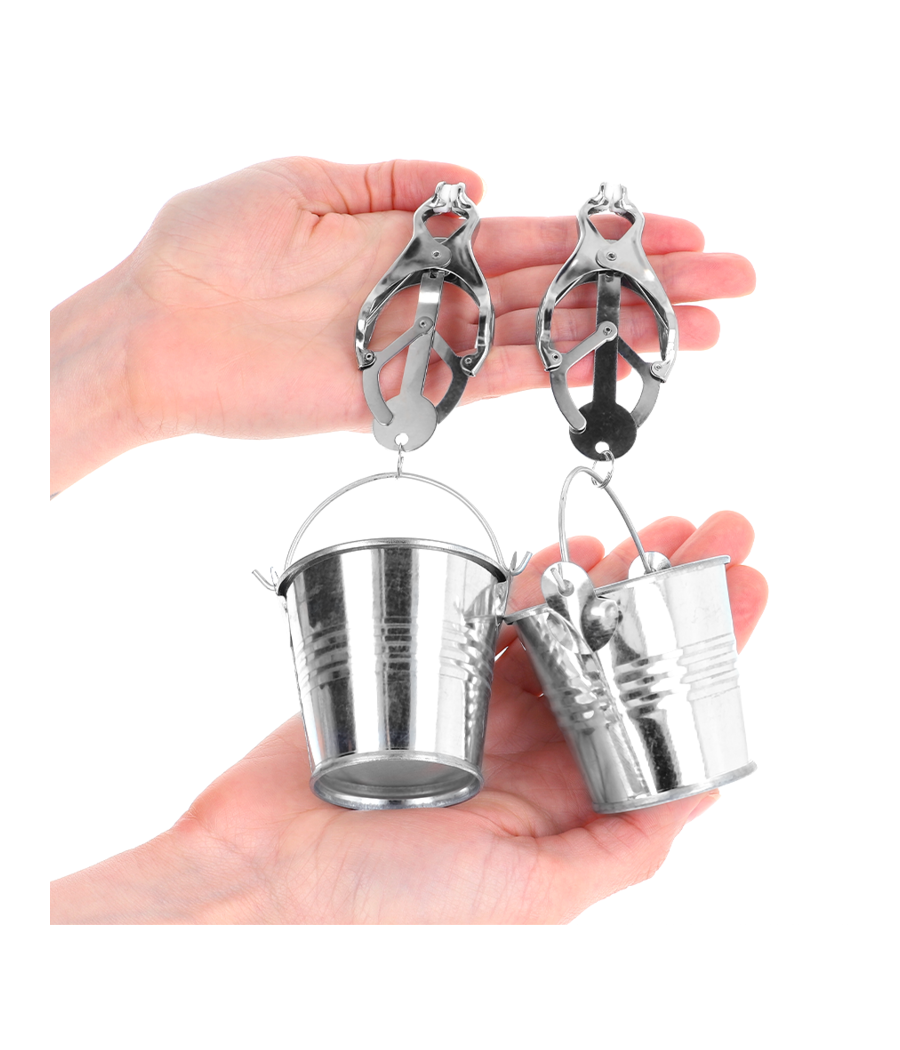 KINK - PINZAS PARA PEZONES ESTILO JAPONÉS CON CUBOS PLATEADO