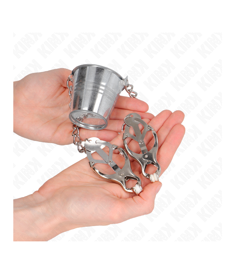 KINK - NIPPLE CLAMPS WITH A BUCKET SILVER