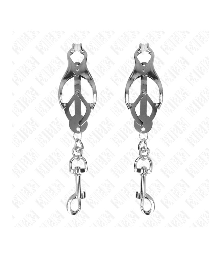 KINK - JAPANISCHE KLEEBLATT-NIPPELKLAMMERN MIT HAKEN SILBER