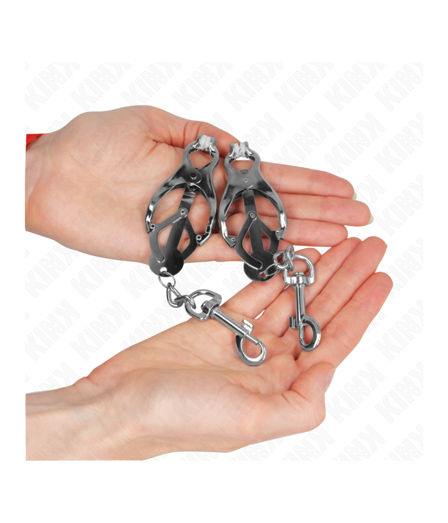 KINK - PINZE PER CAPEZZOLI TRIFOGLIO GIAPPONESE CON GANCI ARGENTO