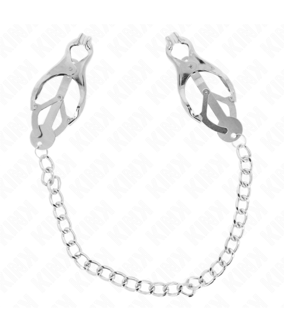 KINK - JAPANISCHE KLEEBLATT-NIPPELKLAMMERN MIT KETTE SILBER 30 CM