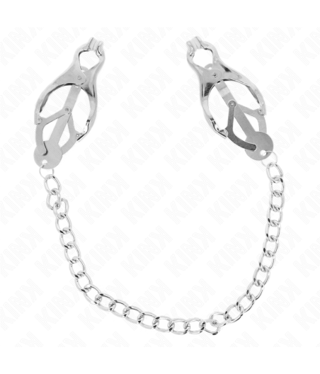 KINK - JAPANISCHE KLEEBLATT-NIPPELKLAMMERN MIT KETTE SILBER 30 CM