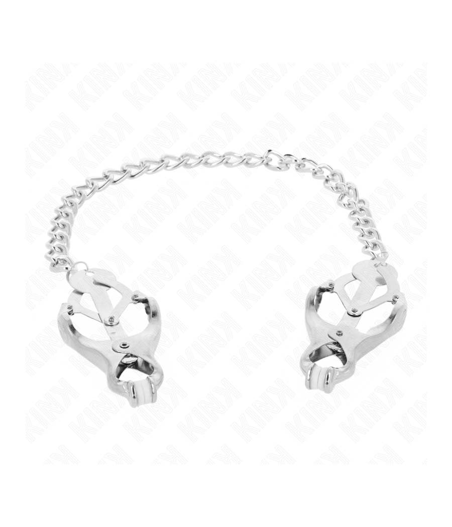 KINK - JAPANISCHE KLEEBLATT-NIPPELKLAMMERN MIT KETTE SILBER 30 CM
