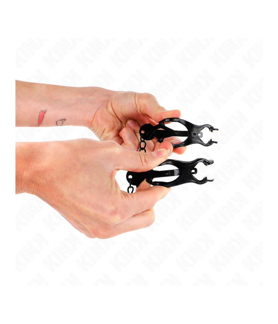 KINK - PINZAS PARA PEZONES ESTILO JAPONÉS CON CADENA NEGRO 30 CM