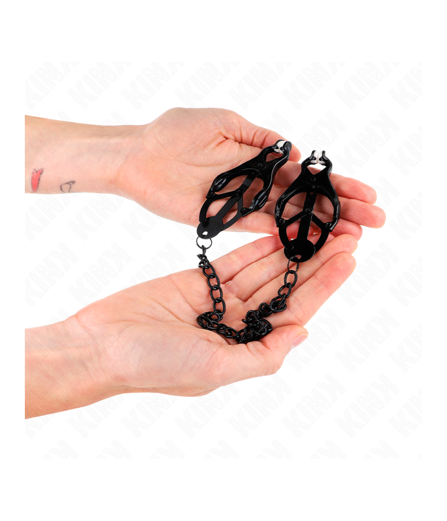 KINK - JAPANESE CLOVER NIPPLE CLAMPS WITH CHAIN BLACK 30 CM