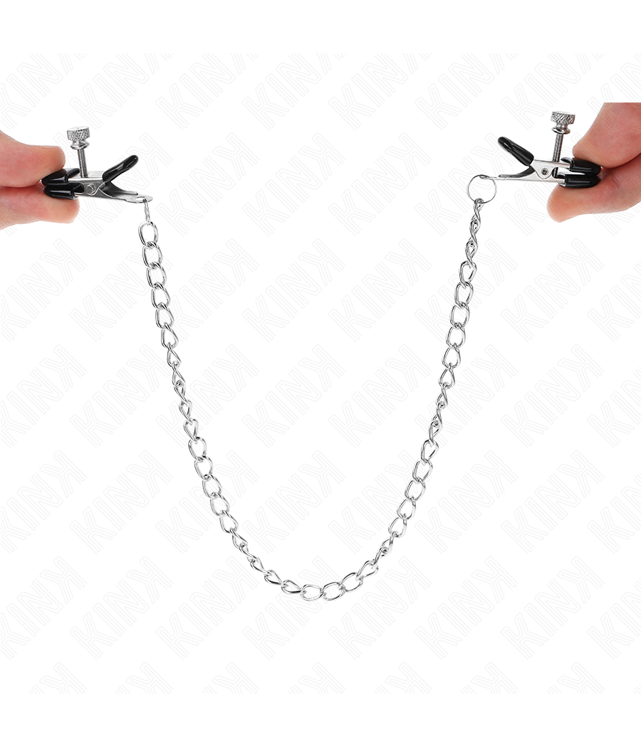 KINK - MORSETTI PER CAPEZZOLI A CATENA PIATTA ARGENTO 34 CM