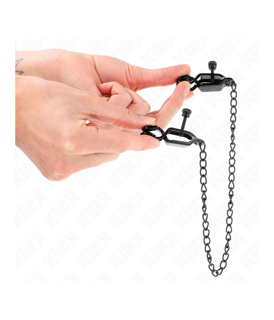 KINK - MORSETTI PER CAPEZZOLI A CATENA PIATTA NERA 30 CM