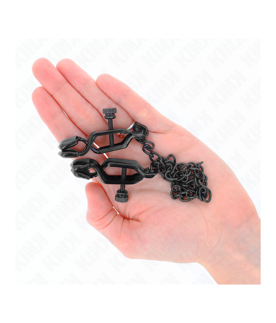 KINK - FLACHE KETTE NIPPELKLEMMEN SCHWARZ 30 CM