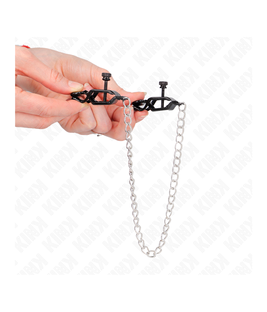 KINK - FLACHE KETTE NIPPELKLEMMEN SILBER 30 CM