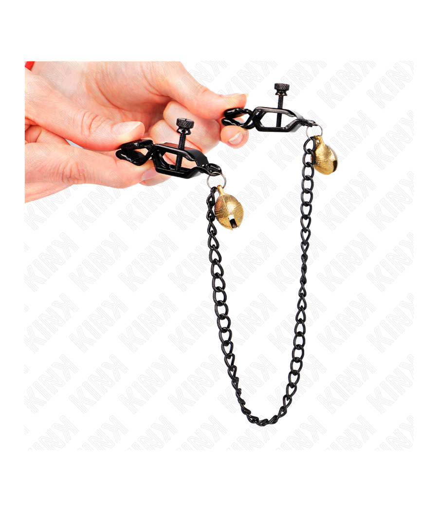 KINK - PINÇAS DE CADEIA PLANA E SINO PRATA 30 CM