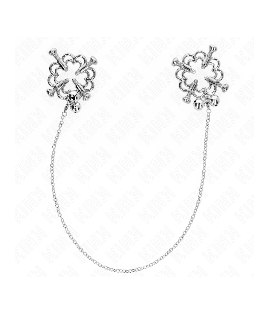 KINK - METALLISCHE BLUMEN-NIPPELKLAMMERN MIT KETTE