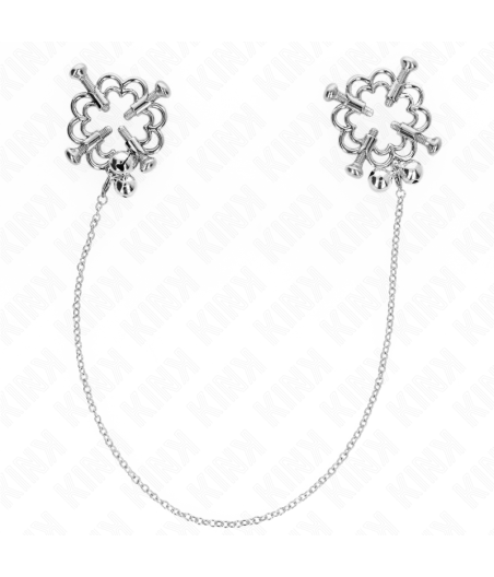KINK - PINCES À METELLES FLEUR EN MÉTAL AVEC CHAÎNE