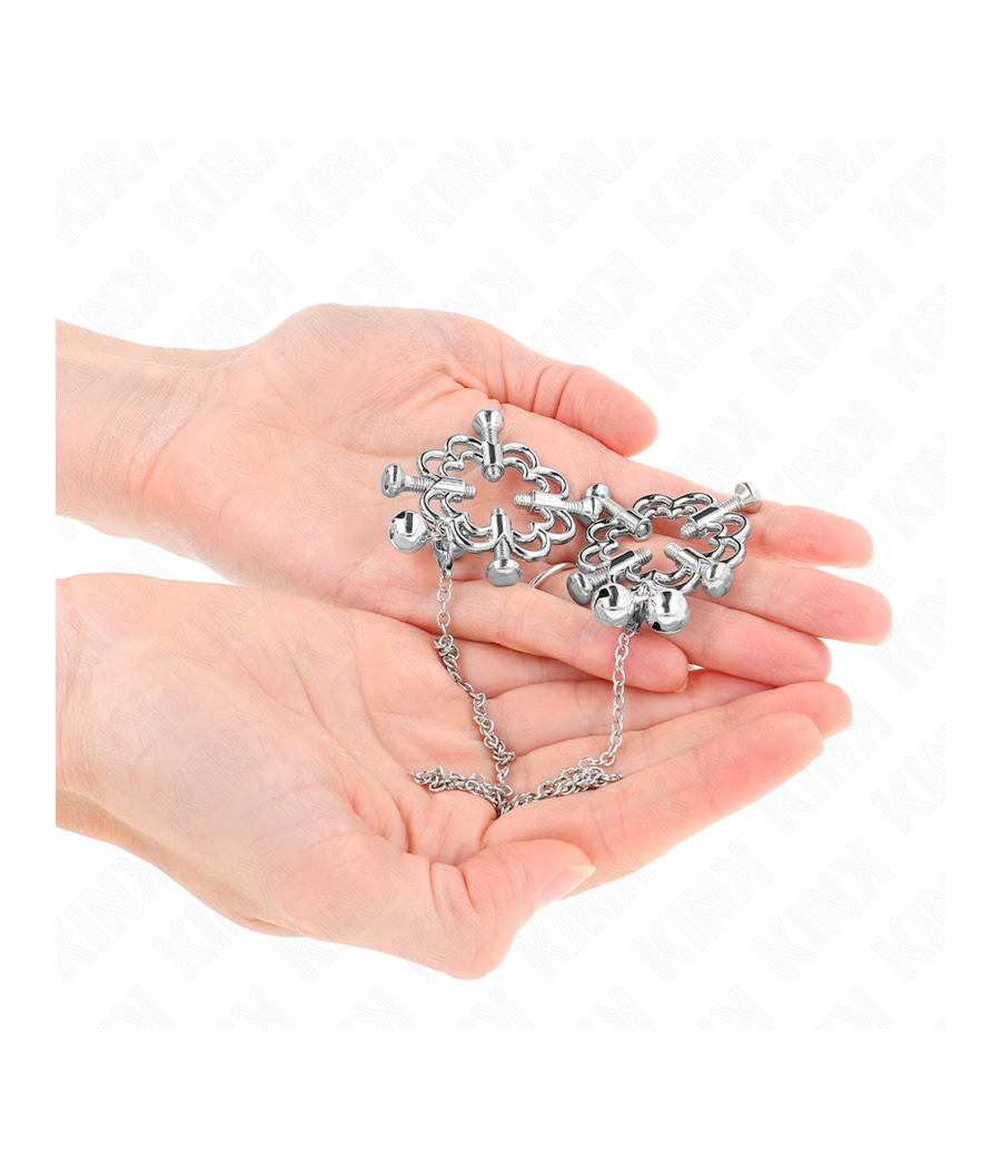 KINK - METALLISCHE BLUMEN-NIPPELKLAMMERN MIT KETTE