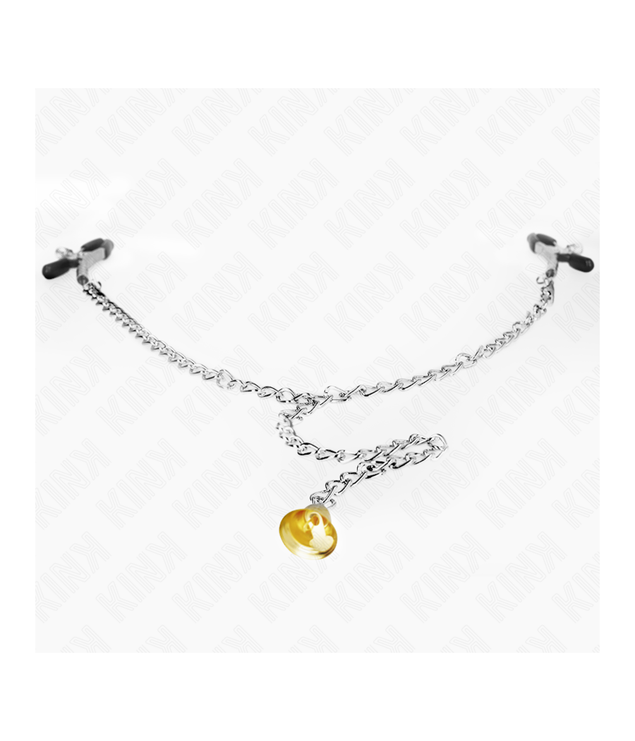 KINK - CHAIN NIPPLE CLAMPS WITH HORN PENDANT 30 CM