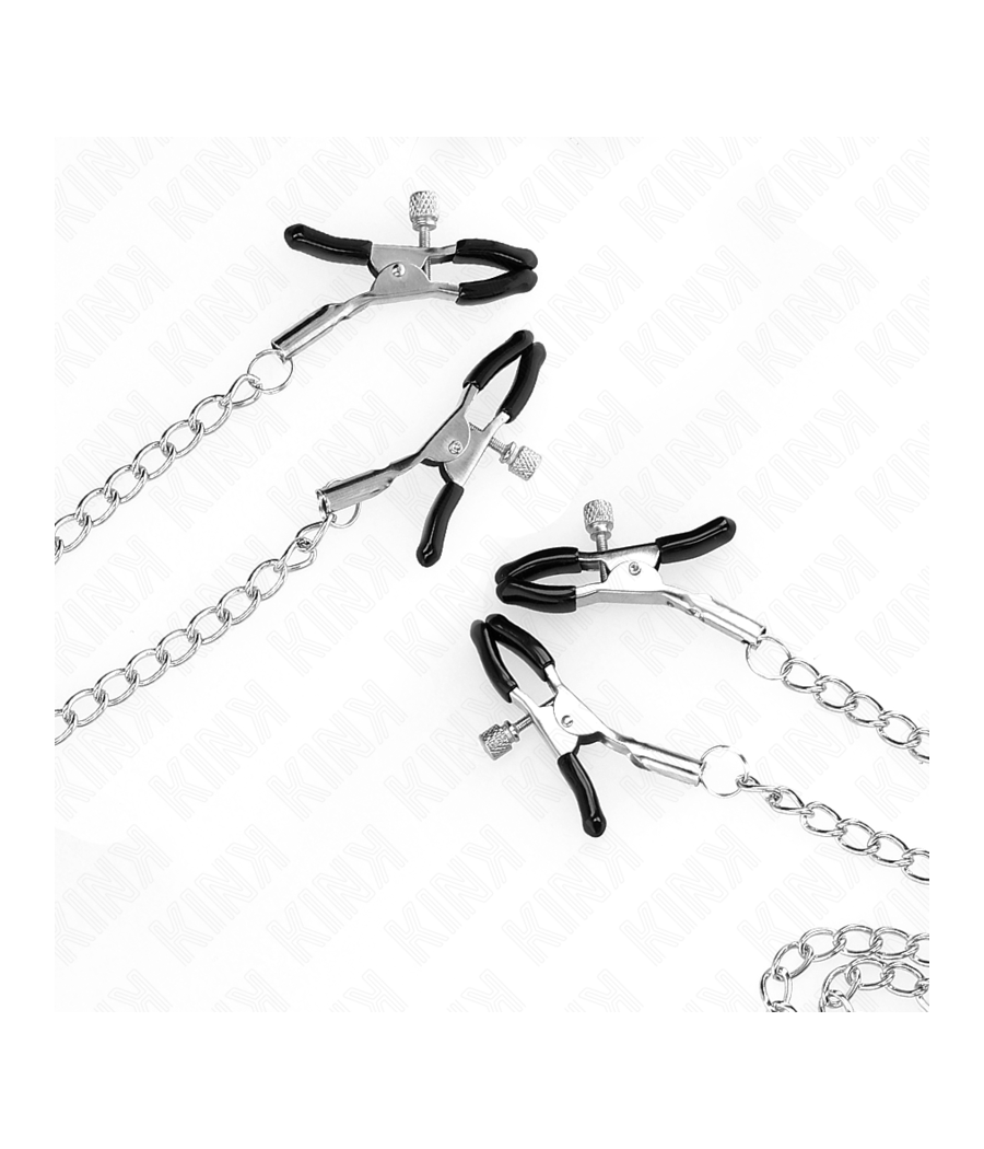 KINK - 4 PINCES À MATELONS ET CLITO RÉGLABLES ARGENT